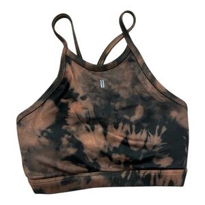 NOBULL NWT High Neck Sports Bra Tie Dye Brown Black XS Athleisure Performance